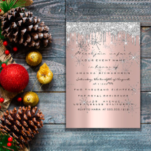 Spark Glitzer Rose Silver Lux Bridal Sweet 16. Einladung