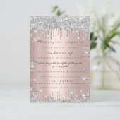 Spark Glitzer Rose Silver Lux Bridal Sweet 16. Einladung (Stehend Vorderseite)