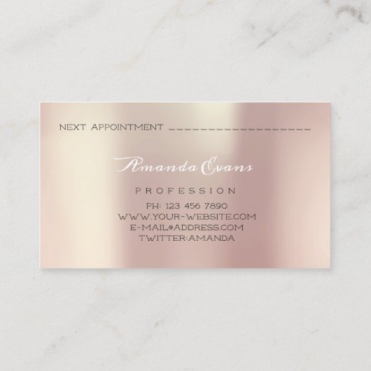 Spark Glitzer Rose Spark Nails Stylist Terminkarte (Rückseite)