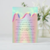 Spark Glitzer Tropfen Holographic Bridal Sweet 16. Einladung (Stehend Vorderseite)