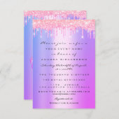 Spark Glitzer Tropfen Pink Sweet 16. 15. Meerjungf Einladung (Vorne/Hinten)