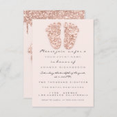 Spark Glitzer Tropfen Rose Baby Shower Girl Boy Fe Einladung (Vorne/Hinten)