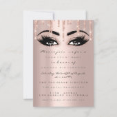 Spark Glitzer Tropfen Rose Eyelash Förmliche Einla Einladung (Vorderseite)