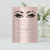 Spark Glitzer Tropfen Rose Eyelash Förmliche Einla Einladung (Stehend Vorderseite)