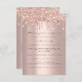 Spark Glitzer Tropfen Rose Gold Baby Dusche Hand Einladung (Vorne/Hinten)