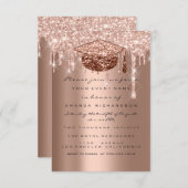 Spark Glitzer Tropfen Rose Gold Graduate Einladung (Vorne/Hinten)