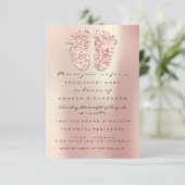 Spark Glitzer Tropfen Rose Gold GreyBaby Duschvorr Einladung (Stehend Vorderseite)