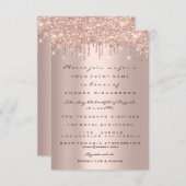 Spark Glitzer Tropfen Rose Gold Sweet 16. 15. Gir Einladung (Vorne/Hinten)