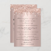 Spark Glitzer Tropfen Rose Gold Sweet 16. 15. Lux Einladung (Vorne/Hinten)