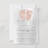 Spark Glitzer Tropfen Rose Gray GreyBaby Duschbad Einladung (Vorderseite)