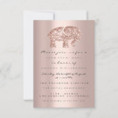 Spark Glitzer Tropfen Rose Kinderdusche Elefant Einladung (Vorderseite)