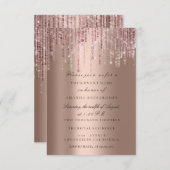 Spark Glitzer Tropfen Rose Strings Brautparty Einladung (Vorne/Hinten)