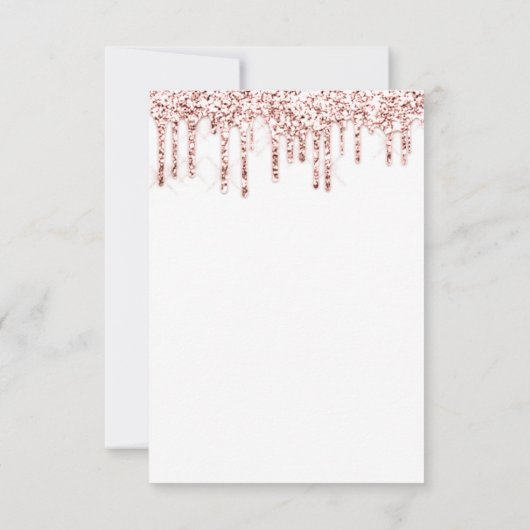 Spark Glitzer Tropfen Rose White Bridal Sweet 16. Einladung (Rückseite)