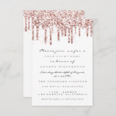 Spark Glitzer Tropfen Rose White Bridal Sweet 16. Einladung (Vorne/Hinten)