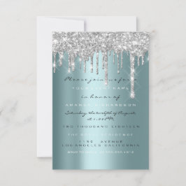 Spark Glitzer Tropfen Silver Aquamarin Bridal Swee Einladung