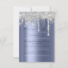 Spark Glitzer Tropfen Silver Blue Navy Bridal 16. Einladung