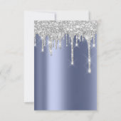 Spark Glitzer Tropfen Silver Blue Navy Bridal 16. Einladung (Rückseite)