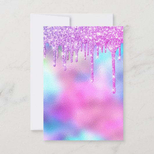 Spark Glitzer Tropfen Silver Einicorn Pink Bride 1 Einladung (Rückseite)