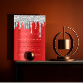 Spark Glitzer Tropfen Silver Red Gray Bridal 16. Einladung