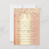 Spark Glitzer Tropfens Coral Gold Bridal Sweet 16. Einladung (Vorderseite)