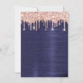 Spark Glitzer Tropfens Rose Blue Navy Bridal 16. Einladung (Rückseite)