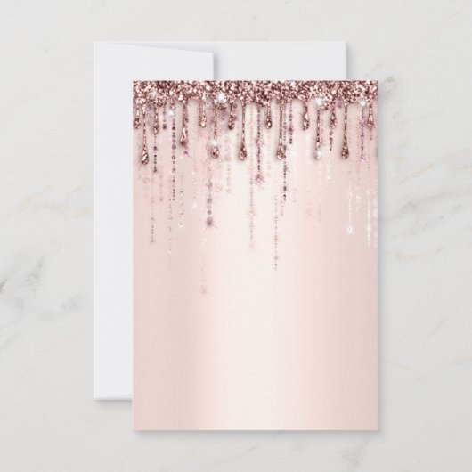 Spark Glitzer Tropfens Rose Brautparty Swert16. Einladung (Rückseite)