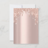 Spark Glitzer Tropfens Rose Lux Bridal Sweet 16. Einladung (Rückseite)