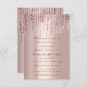 Spark Glitzer Tropfens Rose Marsala Brautparty Einladung (Vorne/Hinten)