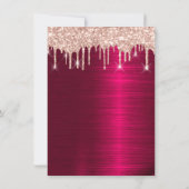 Spark Glitzer Tropfens Rose Rote Marsala Bridal 16 Einladung (Rückseite)
