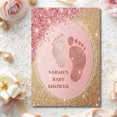 Spark Gold Glitzer Baby Dusche Feet VIP Einladung