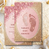 Spark Gold Glitzer Baby Dusche Feet VIP Einladung