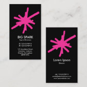 Spark - Heiß rosa auf schwarz Visitenkarte (Vorne/Hinten)