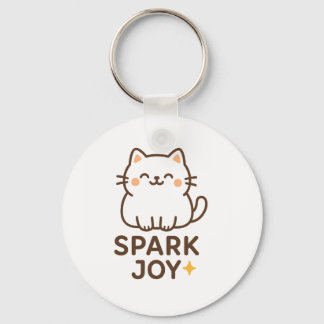 "Spark Joy Cat Keyring - Pastel Niedliche ästhetis Schlüsselanhänger