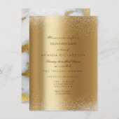 Spark Metallic Gold Glitzer Sand Formal Marmor Einladung (Vorne/Hinten)