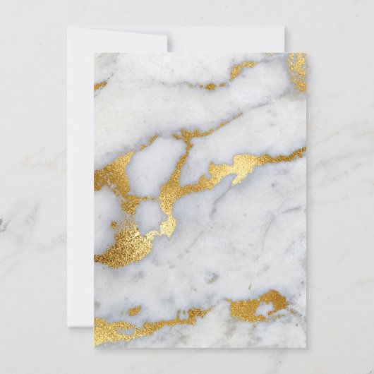 Spark Metallic Gold Glitzer Sand Formal Marmor Einladung (Rückseite)
