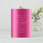 Spark Metallic Sepia Black Confetti Fuchsia Bridal Einladung (Stehend Vorderseite)