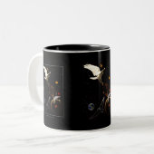 "Spark of Creation" Weißer Raven Geschenke Zweifarbige Tasse (Vorderseite Links)