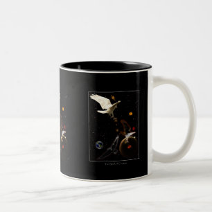 "Spark of Creation" Weißer Raven Geschenke Zweifarbige Tasse