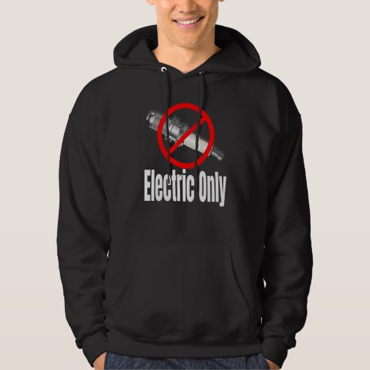 Spark Plug Crossed Out Electric Vehicles Hoodie (Vorderseite)