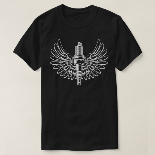 Spark-Plug mit Wing-Design  T-Shirt (Design vorne)