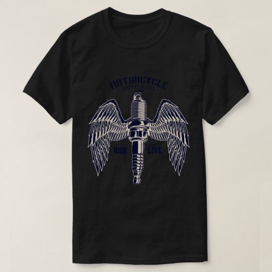 Spark Plug Motorrad Zulieferfirma. Bikergeschenk. T-Shirt (Design vorne)
