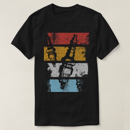 Spark Plug Retro Colors T-Shirt (Design vorne)