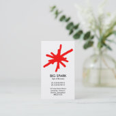 Spark - Red on White Visitenkarte (Stehend Vorderseite)