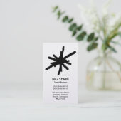 Spark - Schwarz auf Weiß (Gold) Visitenkarte (Stehend Vorderseite)