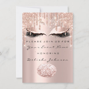Spark Sweet 16. Tropfen Glitzer Bridal Makeup Lips Einladung