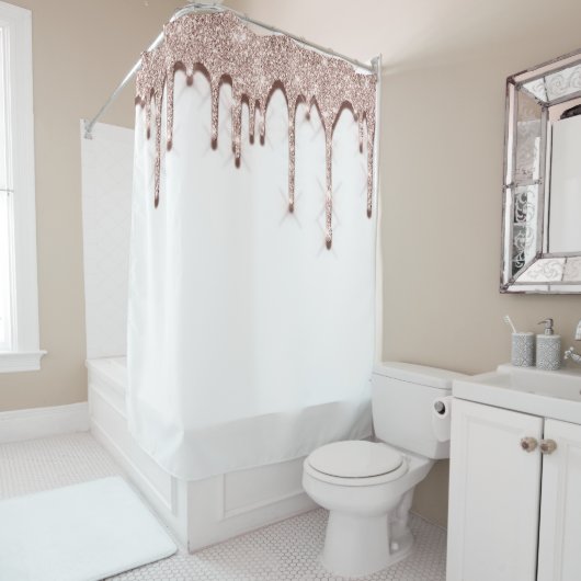 Spark Tropfen Glitzer Rose 3d Effekt. Einzigartige Duschvorhang (Beispiel)