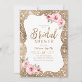 Sparkaler Glitzer und rosa Brautparty Einladung (Vorderseite)