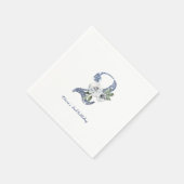 Sparkblauer Glitzer und Blumengebäck 2. Serviette (Ecke)