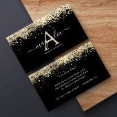 Sparkcard "Black Glitzer Monogram" Visitenkarte