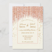 Sparking Glitzer Ivory Rose GoldHochzeit Einladun Einladung (Vorderseite)